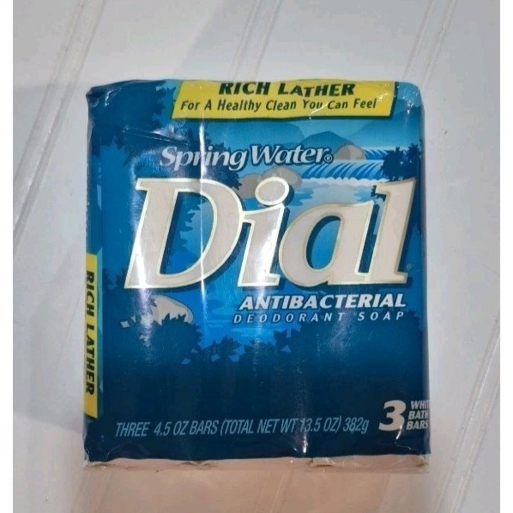 Vintage Dial SPRING WATER Antibacterial Deodorant Bar Soap, 4.5 3ct pack Sealed